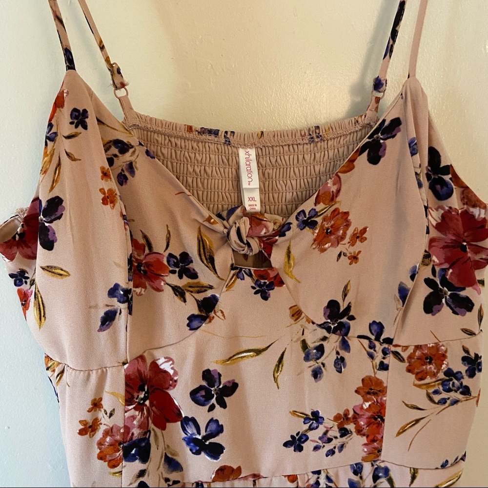 Floral Wide Leg Corset Jumpsuit